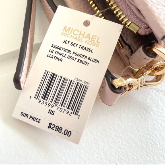 Michael Michael Kors Triple Gusset Jet Set Large Pebbled Leather Crossbody Bag - Picture 12 of 12